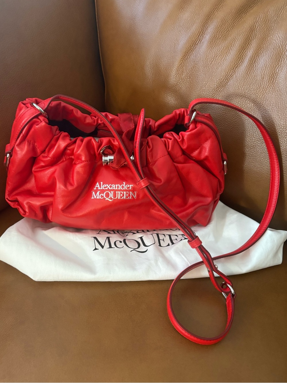 Alexander McQueen Bundle Calfskin Drawstring Crossbody/Shoulder Bag